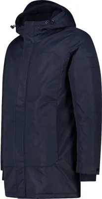 Image de Parka CMP pour homme, capuche fixe, noir et bleu, taille 56