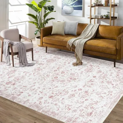 Obrázek produktu pro Koberec do obývacího pokoje Blumiger – orientální vzor – 100 % polyester – lze prát v pračce – protiskluzová gumová spodní strana – 160 × 230 cm – růžová barva