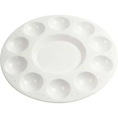 Productafbeelding van Palette, 17 cm, rond, 11 vakken, kunststof, wit, per stuk