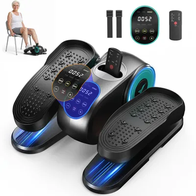 Produktbild von Mini Ellipsentrainer & Stepper – kompakter Crosstrainer mit 12 Geschwindigkeiten, LCD-Display, platzsparend, Heimtrainer für Beine & Po