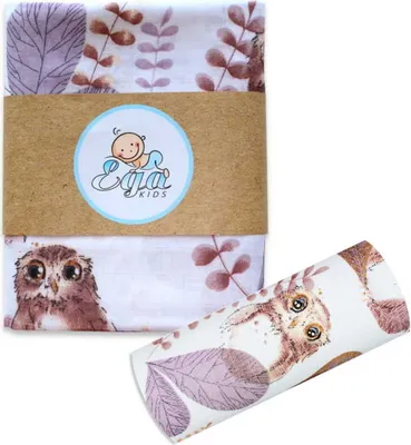Produktbild von Ega KIDS | Mußlin Windel - 120x120 cm - Eule - Super weich und atmungsaktiv - Vielseitig einsetzbar
