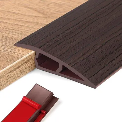 Productafbeelding van Flexibel PVC-overgangssysteem, in hoogte verstelbaar, vloerverbinding voor parket en laminaat, vloerbedekking met pluggen