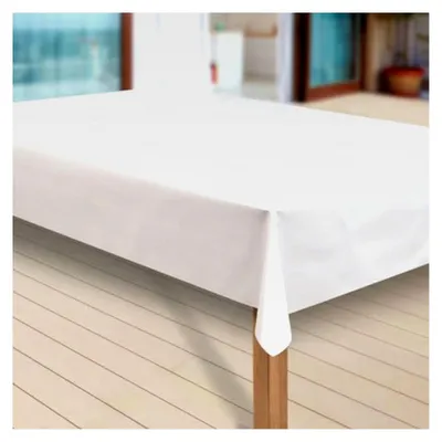 Produktbild von Wachstuch-Tischdecke Abwaschbar Garten-Tischdecke PVC Plastik-Tischdecken Eckig Wasserabweisend, Muster: Uni weiß, Größe: 80x80 cm