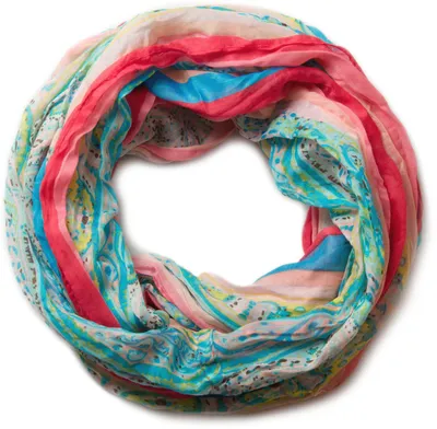 Produktbild von styleBREAKER Damen Loop Schlauchschal mit Streifen und Paisley Muster Mix, Schal, Tuch 01018004