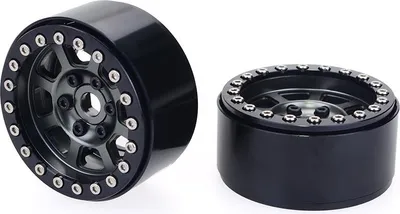 Obrázek produktu pro 4Pcs Aluminum Alloy 1.9 Beadlock Kola ráfky pro 1 / 10 RC Crawler Axial SCX10 II 90046 Traxxas TRX4 D90 černý _ D