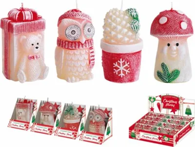 Zdjęcie produktu dla Świeczka CHRISTMAS FIGURES Christmas 8cm 80g MOM 20szt