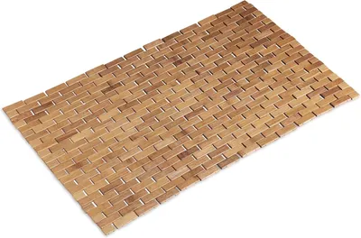 Produktbild von Aufrollbare Badematte aus natürlichem Bambus, rutschfest, hygienisch, feuchtigkeitsbeständig, 50 x 80 cm
