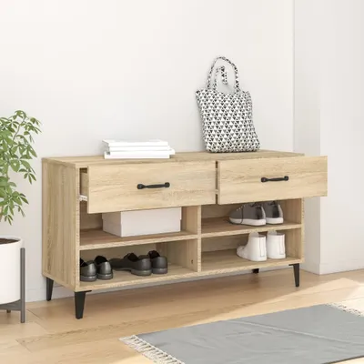 Produktbild von vidaXL Schuhschrank Sonoma Eiche 102x35x55 cm Holzwerkstoff - Schuhschrank - Schuhschränke - Schuhaufbewahrung - Schuhorganizer