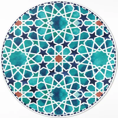 Produktbild von Schönes Mosaik mit Sternen – Vinyl Küchenteppich – fi 50cm – Rutschfest, pflegeleicht & langlebig