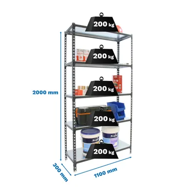 Immagine prodotto di SIMONCLICK SUPERPLUS 5/300 ANTRACITE/GALVA scaffale in metallo