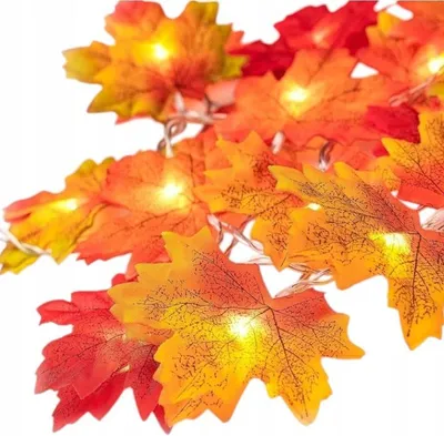 Produktbild von Griny Herbst-Girlande mit LED-Lichtern und Ahornblättern