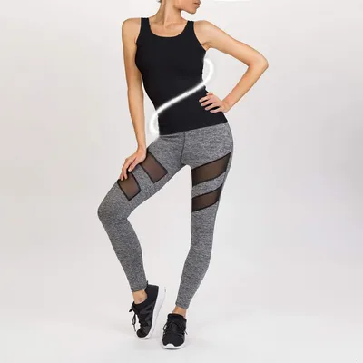 Zdjęcie produktu dla Legginsy i top modelujące sylwetkę, damskie, uniwersalny rozmiar, czarne