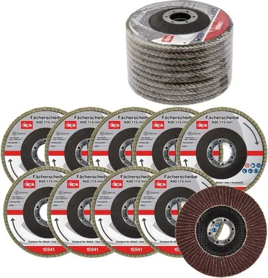 Productafbeelding van Schuurvel voor haakse slijper, 115 mm, korrelgrootte K60, 10 stuks