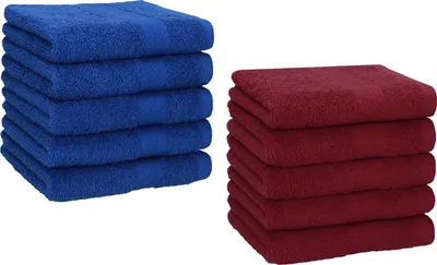 Produktbild von Betz 10 Stück Seiftücher 30x30 cm PREMIUM 100% Baumwolle Farbe: royalblau und dunkelrot