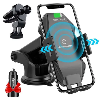 Produktbild von 15W Auto-Handyhalterung mit Ladefunktion Handy-Halterung, Induktions-Ladestation Auto-Ladegerät Zubehör