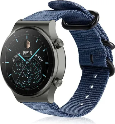 Produktbild von Strap-it Huawei Watch GT 2 Pro Nylon Schnallenarmband (Blau)