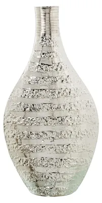 Produktbild von Bodenvase aus Metall, Aluminium, silberfarben, 28 x 10 x 54 cm