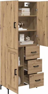 Immagine prodotto di vidaXL Credenza rovere artigianale 69,5 x 34 x 180 cm Materiale a base di legno
