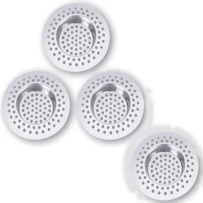 Produktbild von 4 Stück ​Abflusssieb Dusche Edelstahl, ​Haarsieb Dusche mit Löchern, ​Duschsieb für Waschbecken, Rostfreies Abflusssieb für Bad und Küche, Langlebig und Einfach zu Reinigen