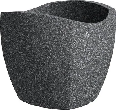 Produktbild von Famanu Pflanzkübel oval Granitoptik - Schwarz, 40 cm Durchmesser, 35,5 cm hoch, 31 Liter