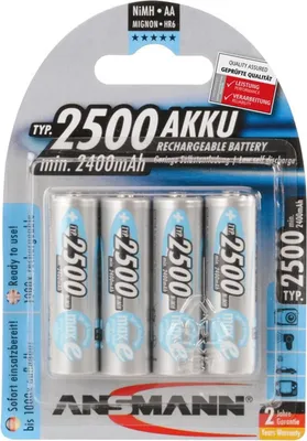 Imagen del producto de Ansmann 5035442 1x4 Ansmann maxE NiMH Akku 2500 Mignon AA 2400 mAh