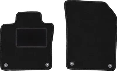 Image de Tapis de sol avant velours sur-mesure pour Volvo XC60 II (2017-, SUV) noir, jeu 2 pièces, fixations - STANDRAD