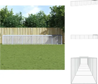 Produktbild von vidaXL Hühnerkäfig mit Dach Anthrazit 603x98x90 cm Verzinkter Stahl - Lebensräume & Gehege für Kleintiere
