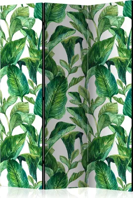 Produktbild von 3-teiliger Einseitiger Vlies Paravent - Tropical Paradise 135x172 cm Blätter b-B-0317-z-b