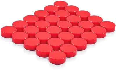 Obrázek produktu pro Magnetické dekorace, 30 kusů, kulaté magnety, silné, bílé, na bílé tabule a nástěnky