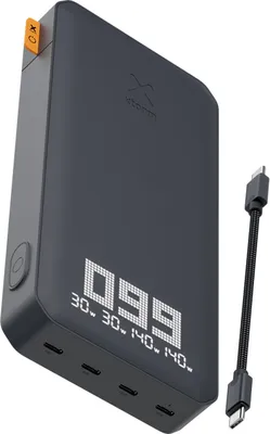 Produktbild von Xtorm, Powerbank 27.000mAh 4 USB-C Titan Modell Ultra PD 200W mit LED Display, Grau