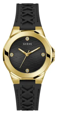 Produktbild von Guess Damen Armbanduhr Corset schwarz, gold 38 mm GW0599L2