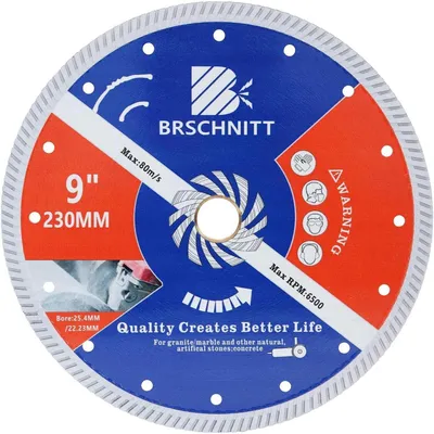 Produktbild von Diamant Trennscheibe Turbo 230mm für Beton, Granit, Marmor, Stahlbeton