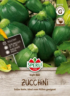 Produktbild von SPERLI Zucchinisamen Eight Ball F1 Cucurbita pepo 9 Pflanzen