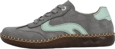 Produktbild von Rieker Damen Sneaker Schnürschuh extra weit mit herausnehmbarer Innensohle N2400, Größe:37 EU, Farbe:Grau