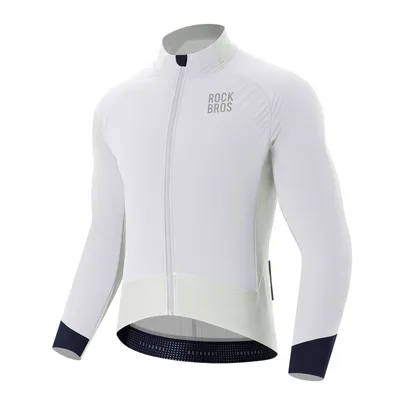 Produktbild von ROCKBROS Winter Fahrradjacke Winddicht Radtrikot Atmungsaktiv mit Fleecefutter für Radsport MTB Outdoor Grau EU XL