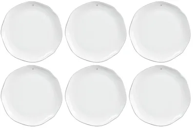 Produktbild von 6er Set Speiseteller, Essteller KLEINES HERZ grau D. 27cm Bastion Collections