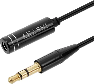 Image de Câble audio 3.5mm / 3.5mm jack mâle/femelle, 1m par Akashi - Noir