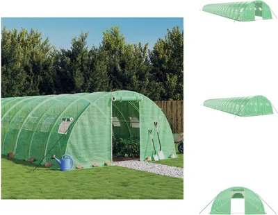 Obrázok produktu pre vidaXL Skleník s oceľovým rámom zelený 96 m² 24x4x2 m - Skleníky