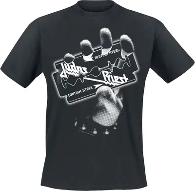 Produktbild von Judas Priest T-Shirt Herren British Steel Hand White schwarz S