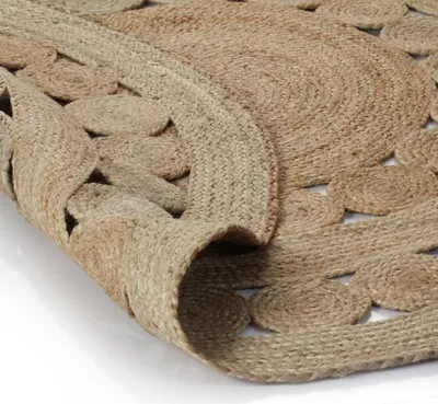 Produktbild von vidaXL Teppich Flechtmuster Jute 120 cm Rund
