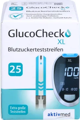 Produktbild von GlucoCheck XL Blutzuckerteststreifen, 25 St. Teststreifen