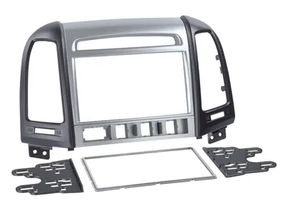 Obrázok produktu pre 2-DIN rámček rádia Hyundai Santa Fe 2006-> > strieborná/čierna