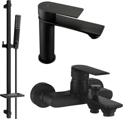 Produktbild von Mexen Royo DQ72 Badewannenset, Schwarz - 72203DQ72-70
