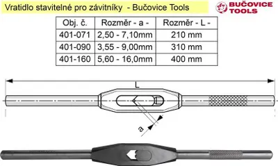 Obrázok produktu pre Vreteno pre štvorhranné závitníky 5,6-16mm Bučovice Tools