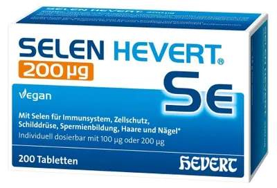Produktbild von Selen Hevert 200 µg für Immunsystem, Schilddrüse, Haare und Nägel, 200 St. Tabletten