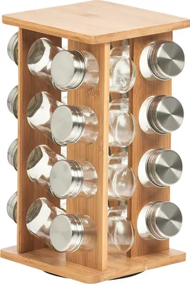 Produktbild von Zeller Gewürzkarussell 16-teilig Bambus 17,5 x 17,5 x 29 cm