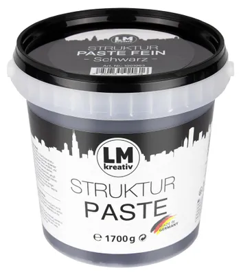 Produktbild von LM-Kreativ Strukturpaste fein 1,7 kg, Schiefer – Texture Paste für Acrylmalerei, Impasto und Reliefs auf Leinwand, Holz und Pappe, wasserbasiert