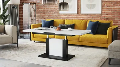 Produktbild von Design Couchtisch Tisch Orion stufenlos höhenverstellbar ausziehbar 120 bis 180cm Esstisch