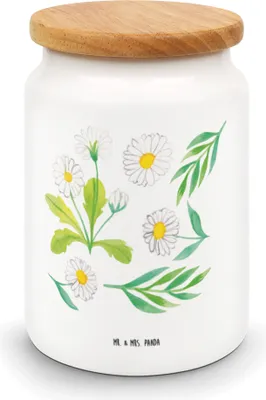 Produktbild von Mr. & Mrs. Panda behälter Wiesenzauber Design - Weiß - Geschenk, Vorratsdose, Kaffeedose, Blumenwiese, Keksdose, Blumen, Dose, Aufbewahrungsdose, Frischhaltedose, Wiese