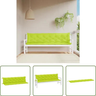 Produktbild von The Living Store Gartenbank-Auflagen 2 Stk. Hellgrün 200x50x7 cm Oxford-Gewebe